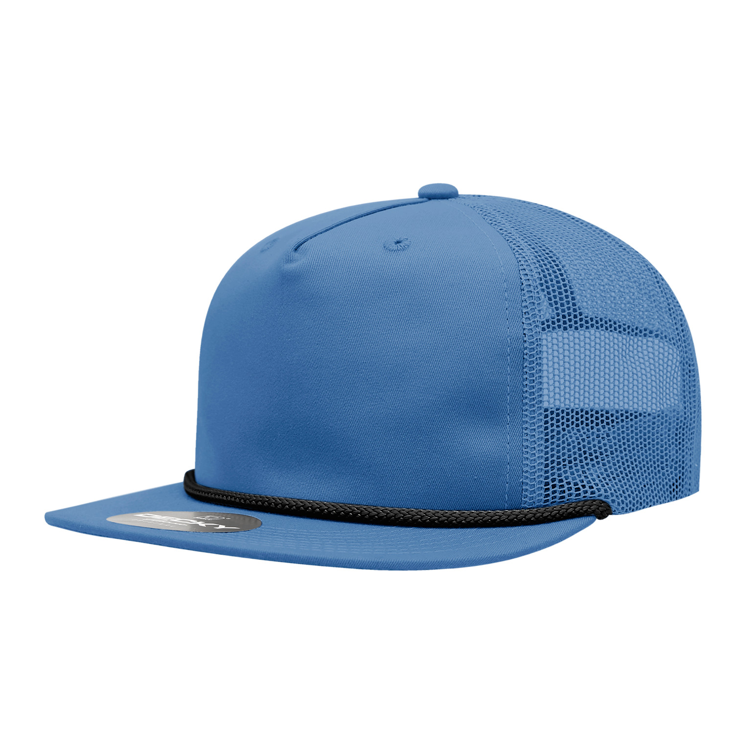 Decky Unisex 5 Panel High Profile Relaxed Cotton Blend Trucker Cap w/Rope - 6041