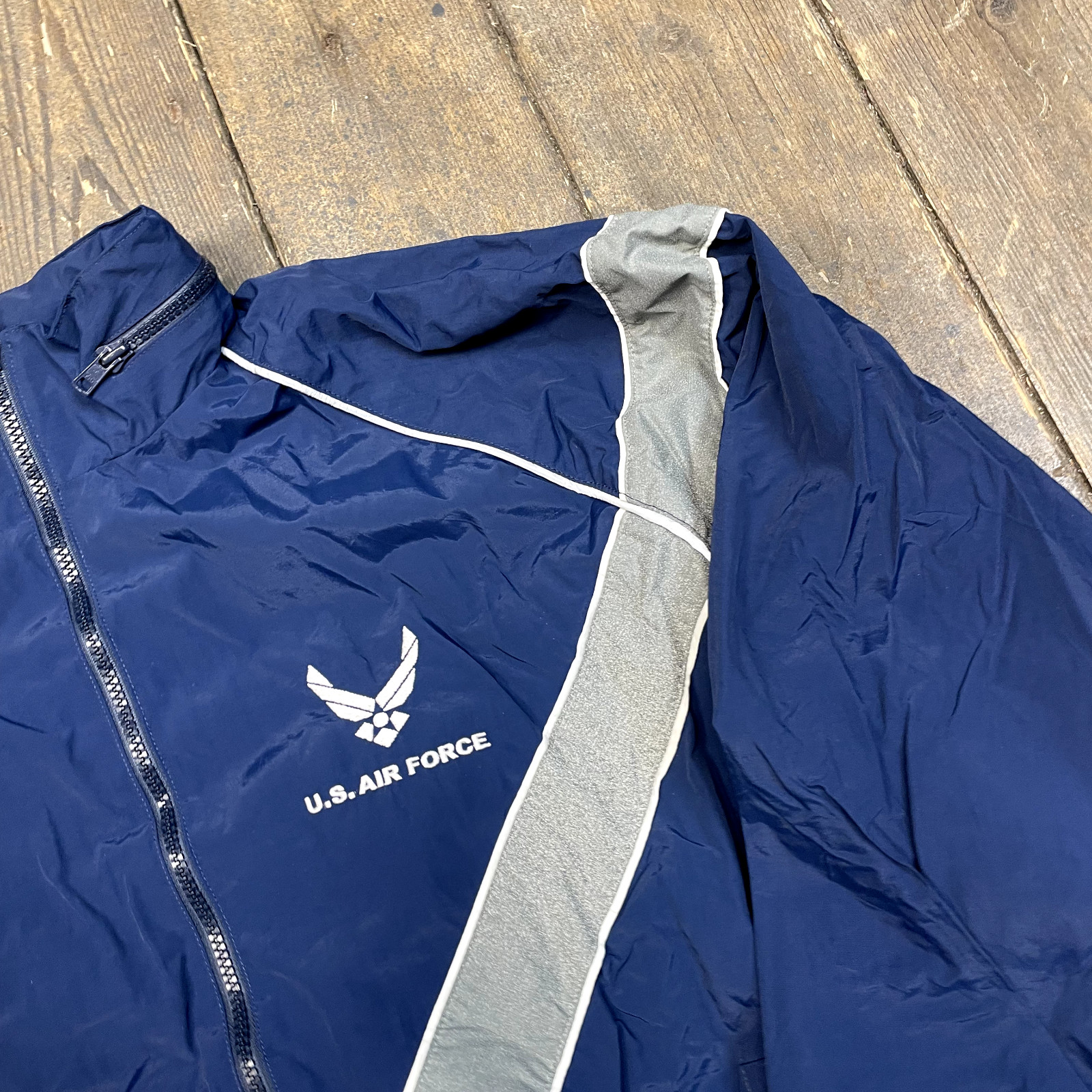 SkilCraft Bomber Jacket Mens Vintage US Air Force Windbreaker Coat, Blue, XL image 4