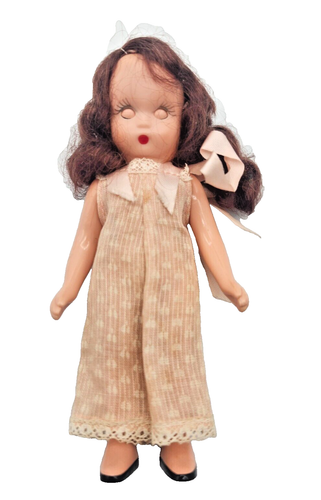 Vtg 50's Brunette Doll Nancy Ann Story Book Big Sister Goes To Bed Sleepy Eyes - Picture 6 of 9