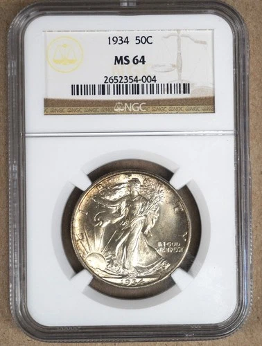 1934 WALKING LIBERTY HALF DOLLAR NGC MS64 354004