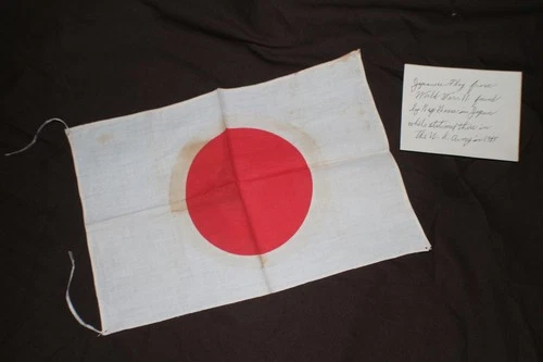 Japanese Japan Showa Emperor war military WW2 WWII flag / Named finder