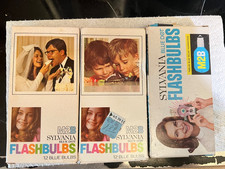 3 - NOS SYLVANIA M2B FLASHBULBS BLUE DOT 12 pack flash bulbs New In Box 