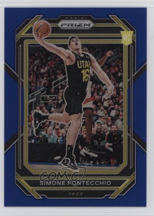 2022 Panini Chronicles Prizm Update Blue 7/99 Simone Fontecchio Rookie RC 01uy