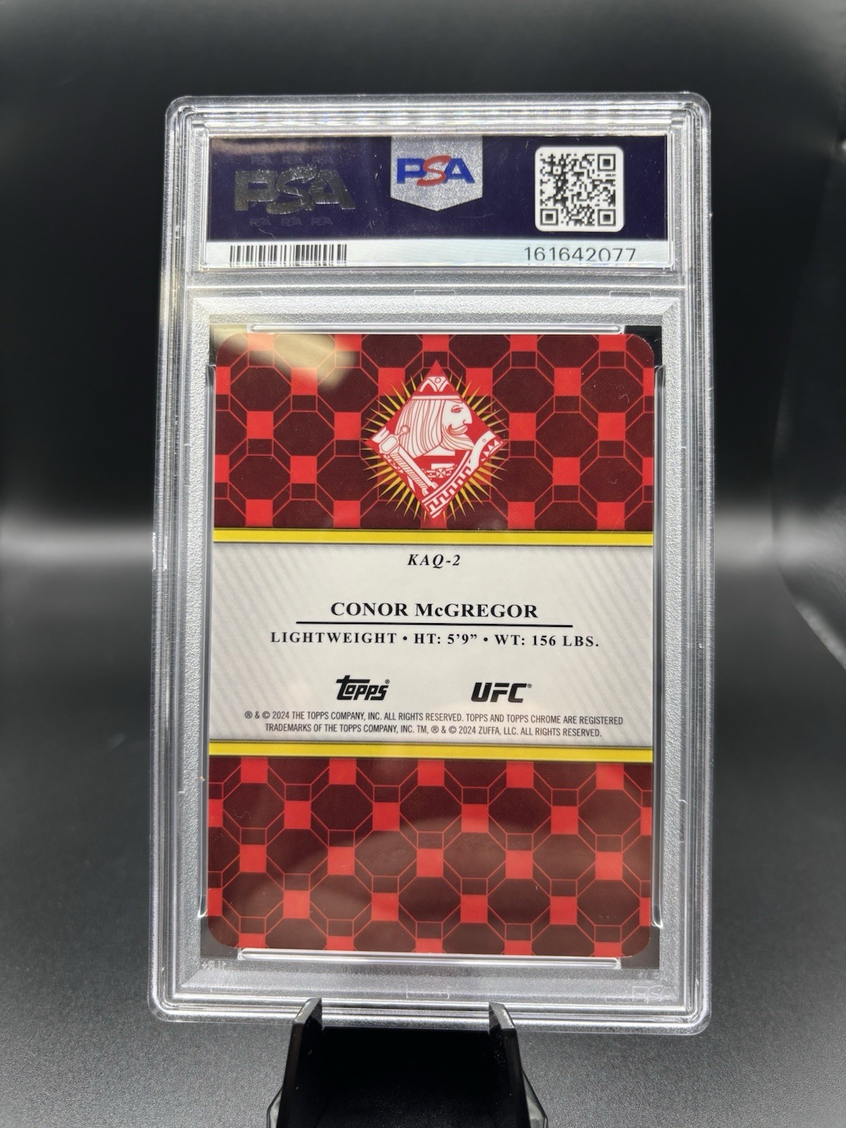 Conor Mcgregor 2024 Topps Chrome UFC Kings And Queens SP PSA 8 KAQ-2 view 2