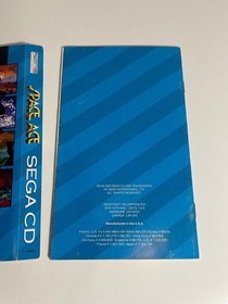 Space Ace SEGA CD Manual & Cover Art ONLY Authentic w Reg Card Good