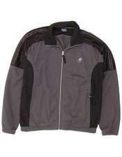 Asics Mens Tracksuit Top Jacket XL Grey Colourblock Polyester Sports CA01
