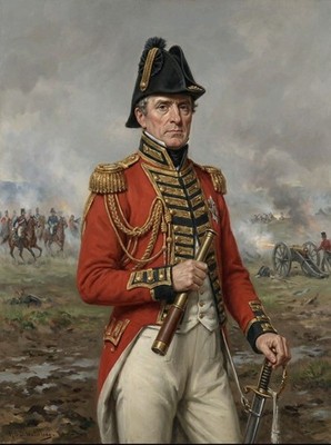 WATERLOO 1815 THE DUKE OF WELLINGTON ON THE BATTLE FIELD 10x8 inch print.