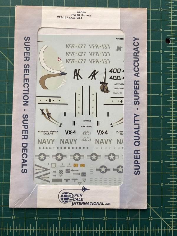 Super Scale Decal 1/48 F/A-18 Hornet VFA-137 CAG VX-4 48-360 Tamiya Model