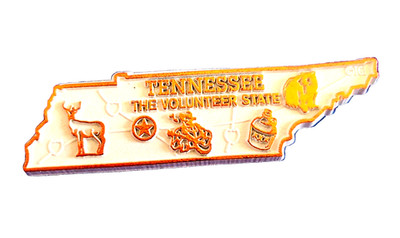 Tennessee The Volunteer State Rubber Fridge Map Magnet - Brand New, Vintage!!