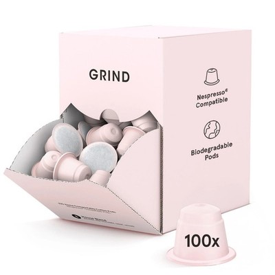Grind House Blend Kaffeepads ? Packung mit 100 biologisch abbaubaren Kapseln ? 100%