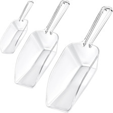 3 in 1 Clear Plastic Ice Scoop Set, Small Acrylic Serving Scoops for Candy Bu...