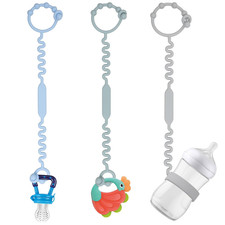 Toy Straps, Pacifier Holder Clip with Self-Adjusting Bayonet, Pure Silicone Mate