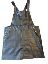 Loveriche Women’s Vegan Leather Overall Style Black Dress Size Medium NWOT