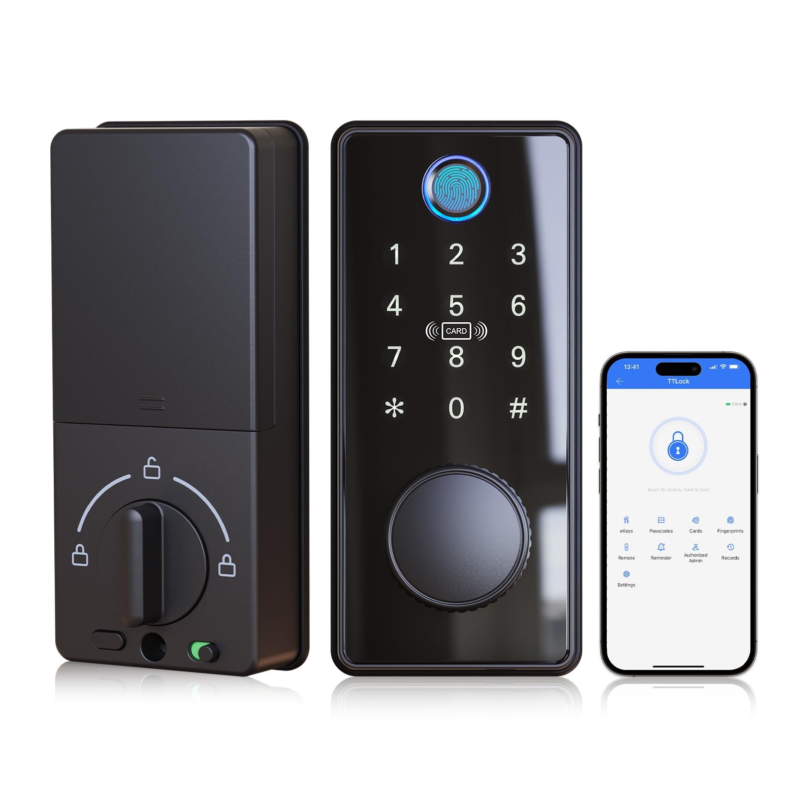 Smart Keyless Entry Deadbolt with Keypad & Fingerprint for Secure Keyless Access