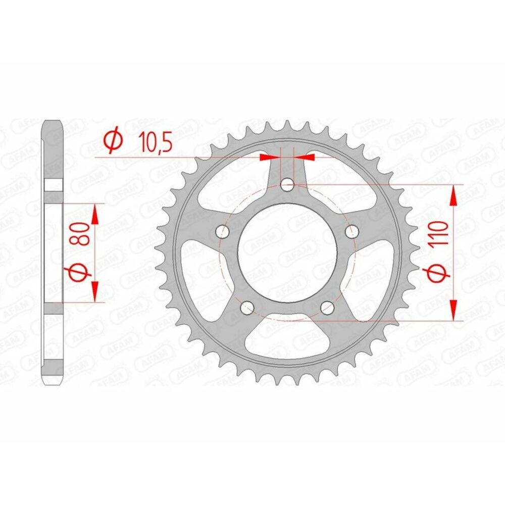 AFAM Standard Steel Sprocket 10504-Step 525 For Motorcycle Parts Accessories