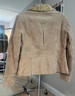Y2K Mudd Women’s Beige Leather Jacket Faux Fur Trim Collar Full Zip Lined M — photo 5