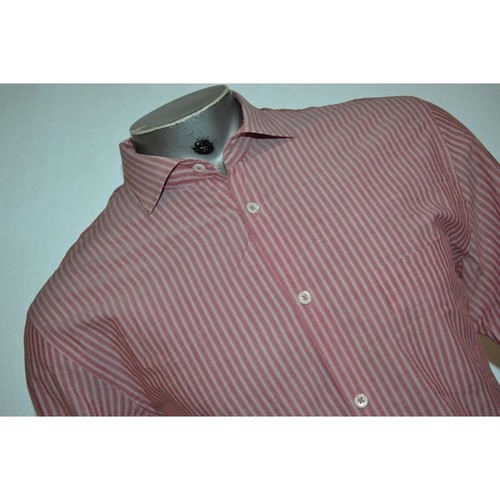 Camisa de vestir Billy Reid 14776 a rayas rojas para hombre talla XL corte estándar abotonada - Imagen 4 de 7