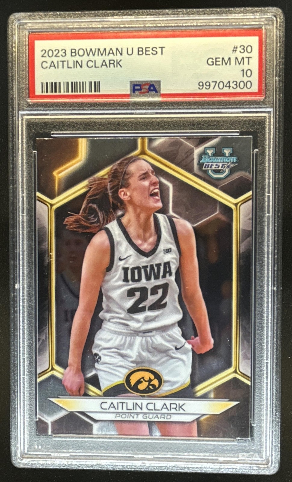 2023-24 Bowman Best University Caitlin Clark #30 Hawkeyes PSA 10 GEM MINT