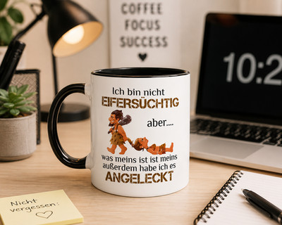 Lustige Spruch Tasse  Ich bin nicht eifersüchtig  Kaffeebecher Geschenk Büro