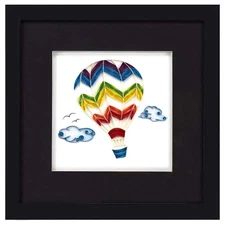 Quilling Card 3D Quilled Hot Air Balloon Art Framed Shadow Box