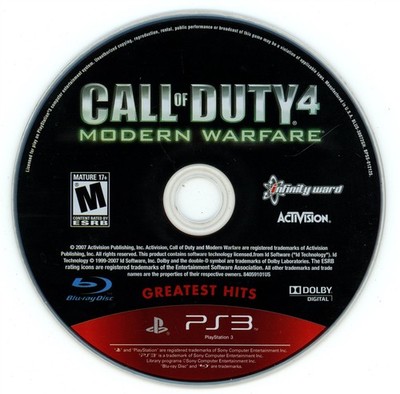Call of Duty 4: Modern Warfare (PS3 PlayStation 3, 2007) TESTED NO TRACKING