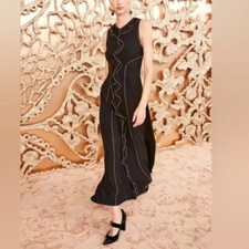 Ulla Johnson Lille Ruffle Maxi Black Dress 6