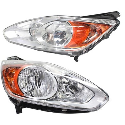 Driver and Passenger Headlights For Ford C-Max 2013-2016 Halogen with Bulbs CAPA