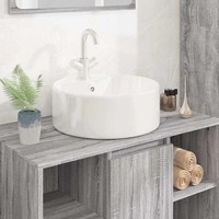 Waschbecken Weiß 40X14,5 Cm Keramik Rund