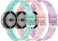 Silicone Strap Compatible with Google Pixel Watch 4 41mm Brethable Sport Band