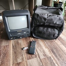 SYLVANIA 9” TV VCR CRT Combo Gaming SSC092 VHS TESTED With Remote And Travel Bag