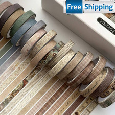 20rolls Vintage Washi Tape Thin 7mm 3 Meters Assorted Pattern Self-Adhesiv Paper