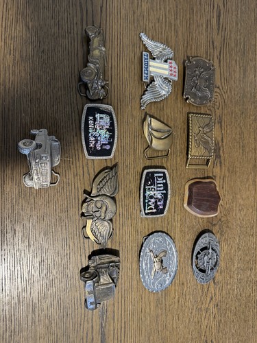 Lot Of 13 Belt Buckles Brass