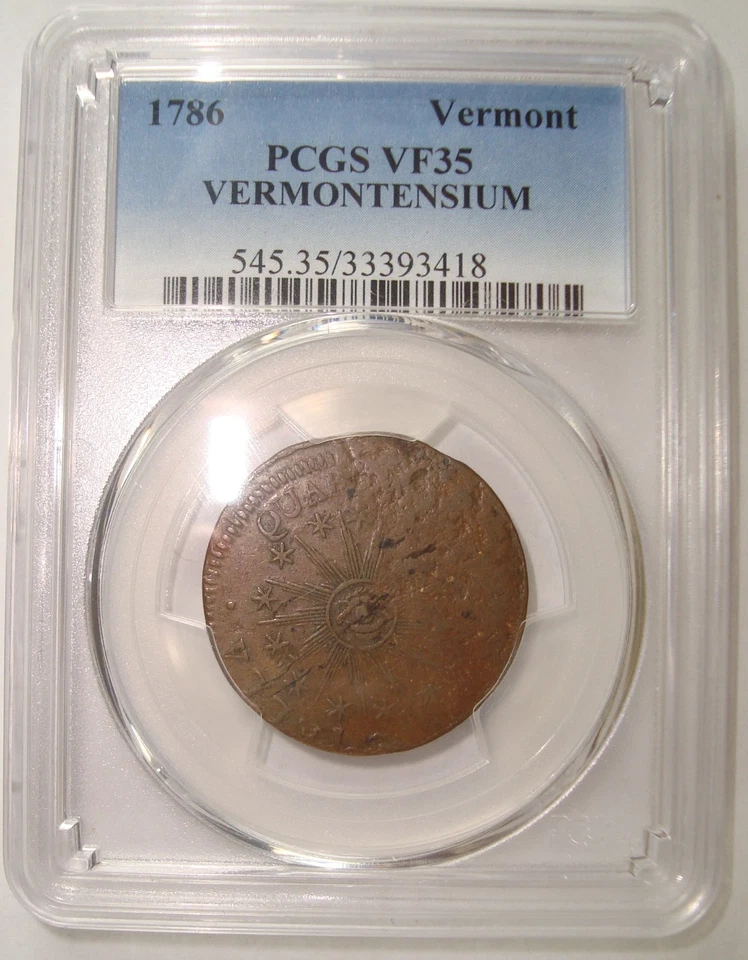 1786 Landscape "VERMONTENSIUM" Vermont Colonial Copper PCGS VF35 - Image 3 of 4