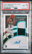 PSA 8 - MAX CHRISTIE # 5/49 Auto JERSEY # - 2022 Immaculate Collection Patch RPA