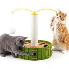 Cat Nail File Scratcher with Scratching Post Green