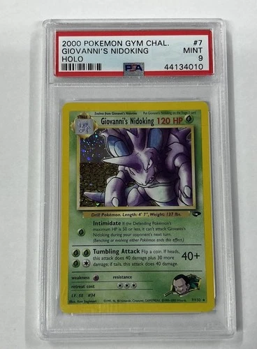 2000 POKEMON GYM CHALLENGE HOLO #7 GIOVANNI'S NIDOKING PSA 9