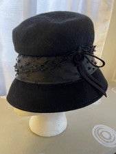 Vintage Henry Pollack Black Wool Hat Glenover 5th Avenue New York