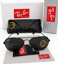 Ray-Ban RB3025 Aviator Pilot Sunglasses Black Frame Glass Gray Lens 58-14 mm