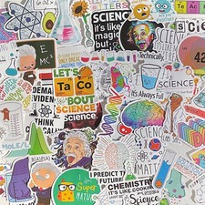 Chemistry Science Lab Stickers, Einstein, Biology, 50 pack