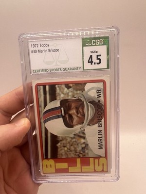 1972 Topps 30 Marlin Briscoe Buffalo Bills Wide Receiver CSG 4.5 VG/EX+