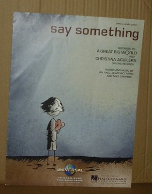 Vintage Sheet Music SAY SOMETHING Recorded by Christina Aguilera 2011