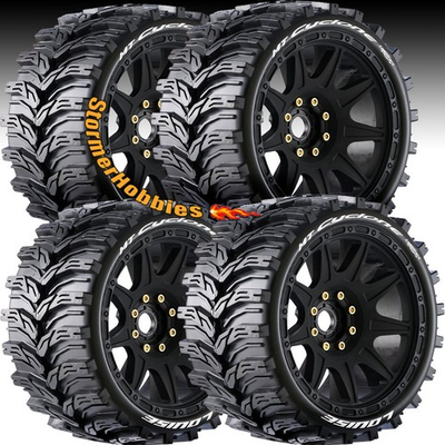 #ad 4 Louise MT Cyclone Speed 1 8 Monster Truck Belted Tires EMaxx Outcast LT3356SB $119.75