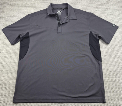 OGIO Polo Shirt Mens XL Gray Performance Golf Polyester Tech Mesh Panels