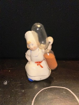 VINTAGE 1950's CHEF  CERAMIC GLASS EGG TIMER, GERMANY, RARE WORKS