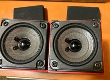 Two Bose Cube RED LINE Speakers Acoustimass Surround Sound Black. Used.