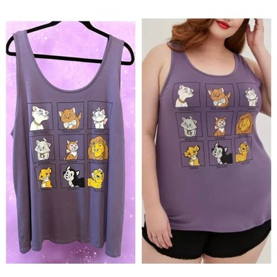 Torrid Disney Cats Super Soft Swing Tank Top Marie Simba Figaro Duchess New 2X