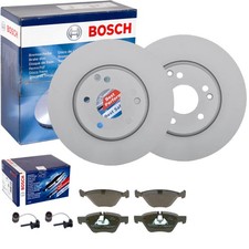 BOSCH BREMSSCHEIBEN + BELÄGE VORNE passend für MERCEDES E-KLASSE W210 CLK W208 