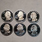 1993S 1994S 1995S 1996S 1997S 1998S 90% Silver Proof Washington Quarter Lot Of 6