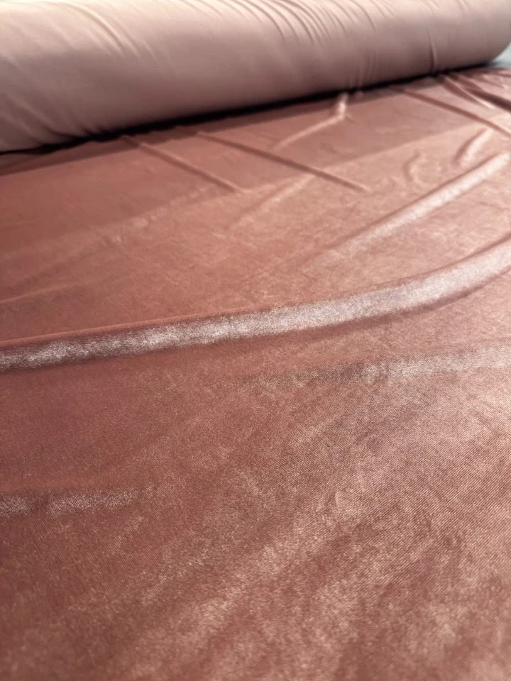 Blush Pink Stretch Velvet Velour Fabric, 145cm Wide, Apparel & Craft - Image 4 of 4