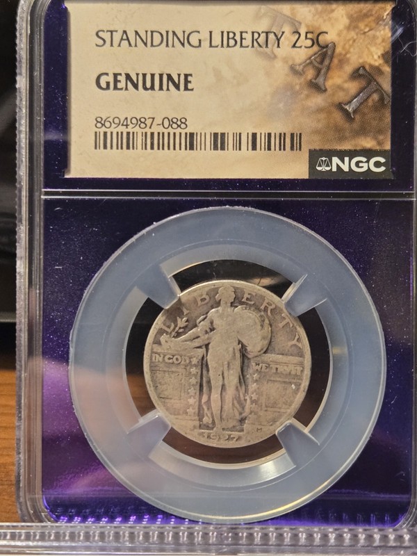 1927 Standing Liberty Silver Quarter VG NGC Genuine
